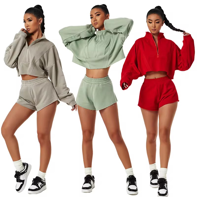 Ensemble sweat court zippé & short AURYA ACTIVE